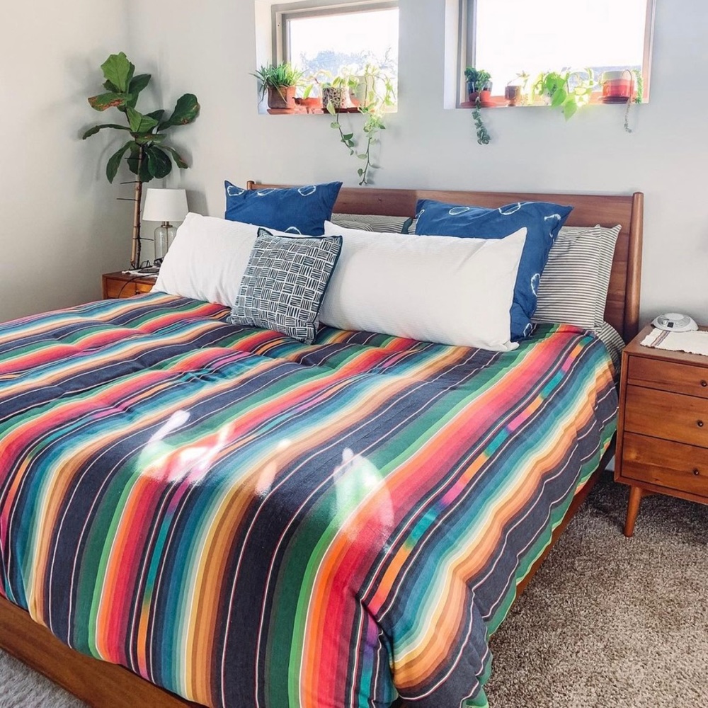 El Cosmico king sized serape duvet cover